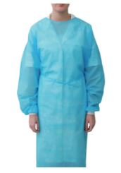 Халат медичний одноразовий, стерильний СМС щ.30 г/м рукав-манжет синій 140 см